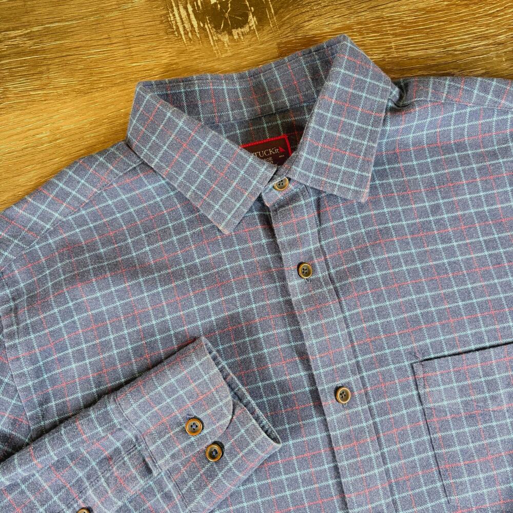 UNTUCKit Plaid Long Sleeve Button Down Men's Shirt Slim‎ Fit Size Large